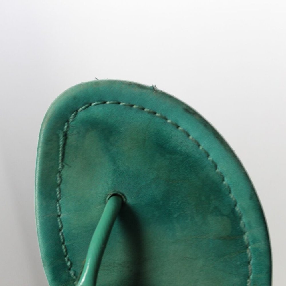 Tory Burch Miller Slip On Logo Sandals Teal Women's Size 7 *Read* H13062 - Picture 5 of 12